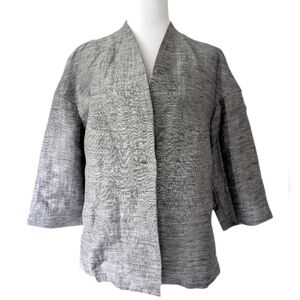 Vintage Louben Portfolio Linen Blend Single-breast 3/4 Length Sleeve Blazer Sz10